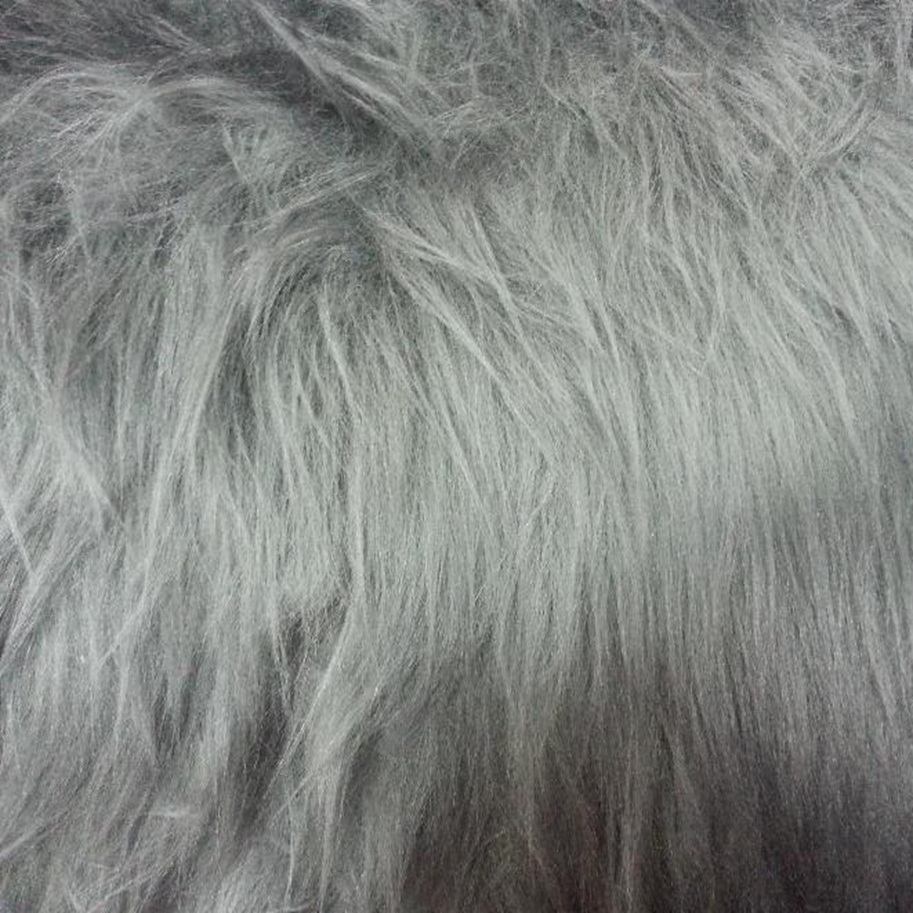 Tela de pelo largo, color gris, ideal para disfraz de lobo y vikingo